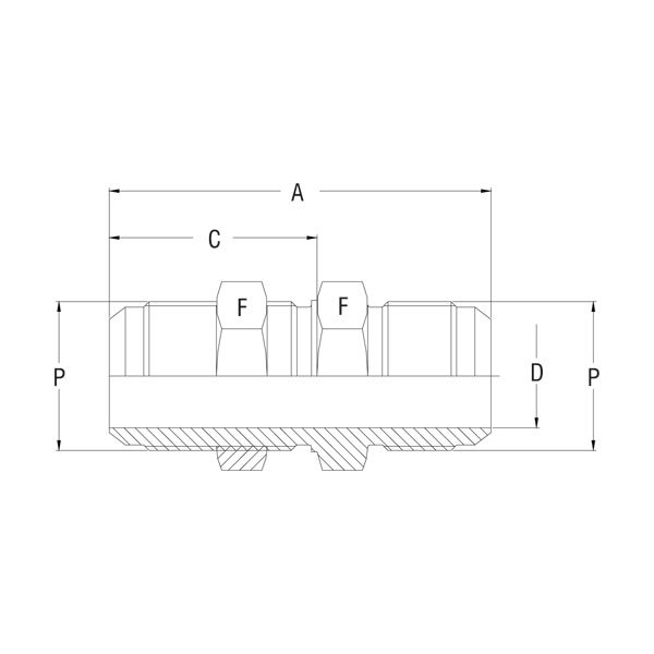 Bulkhead Union - GV-302F-BU - 37° Flare Tube Fittings